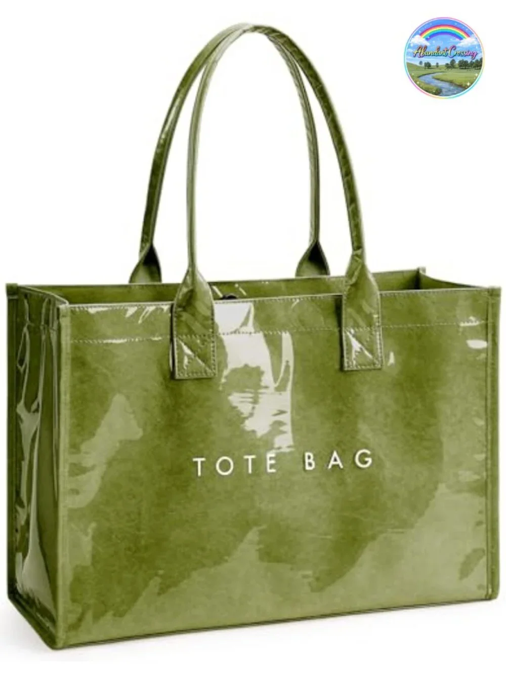 PVC Tote Bag Women's Large Capacity Work Handbag with Top Handle